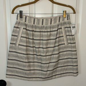 NWT Paper Crown Skirt with Pockets Ivory/Black/Metallic Size 4